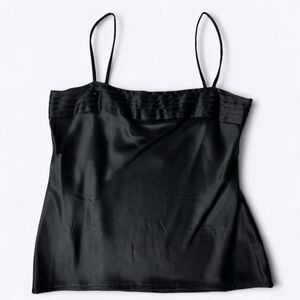 Vtg Fritzi Cami Tank Top‎ Womens Sz M Black Spaghetti Strap Basic Layering READ